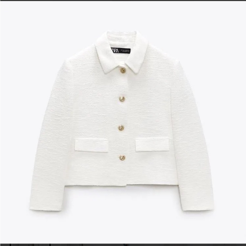 NWT ZARa textured white blazer- XS